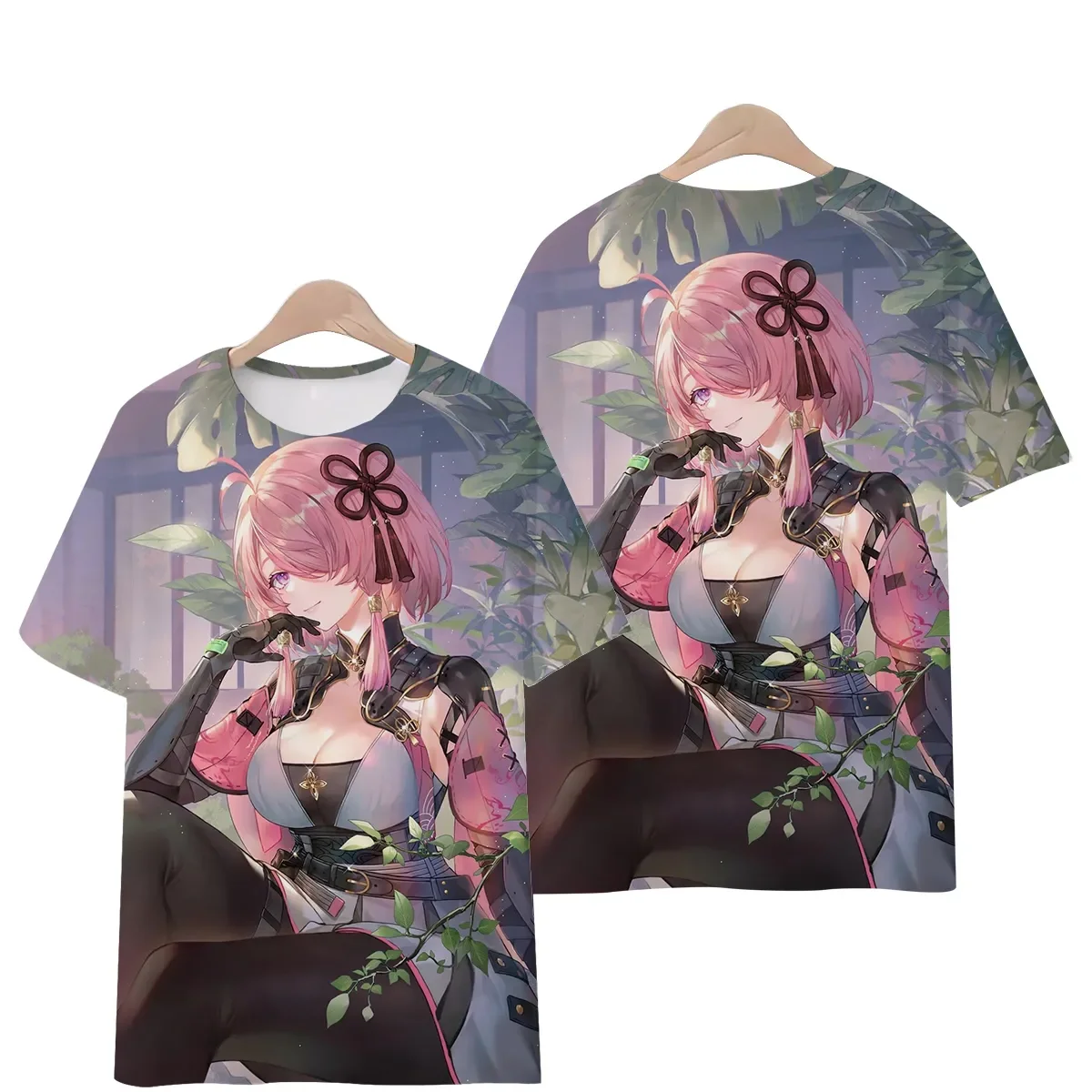 New Game Wuthering Waves Carlotta 3D Printed t shirts Men Women Short Sleeve O-Neck T Shirt Loose Casual Tops Harajuku Anime Tee