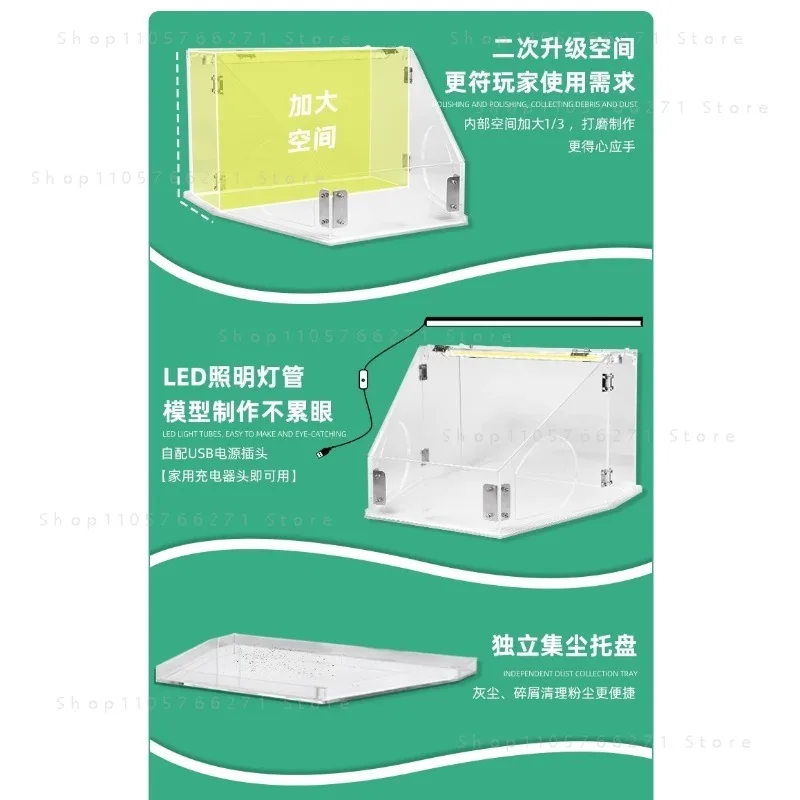 For Sanding and Crafting Projects Engraving Case  MG024UP Enclosed Grinding Dust Box LED Illuminated Plastic Polishing Work Box