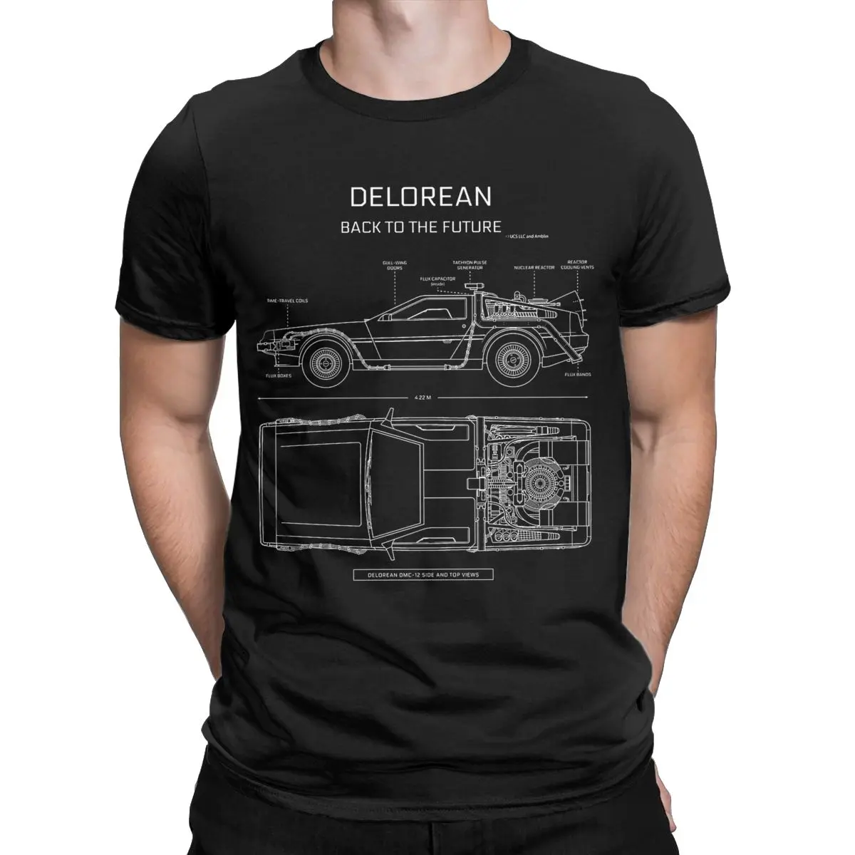 DeLorean Time Machine Back To The Future Men's T Shirts Humorous Tee Shirt Short Sleeve O Neck T-Shirt Cotton Gift Idea Clothes