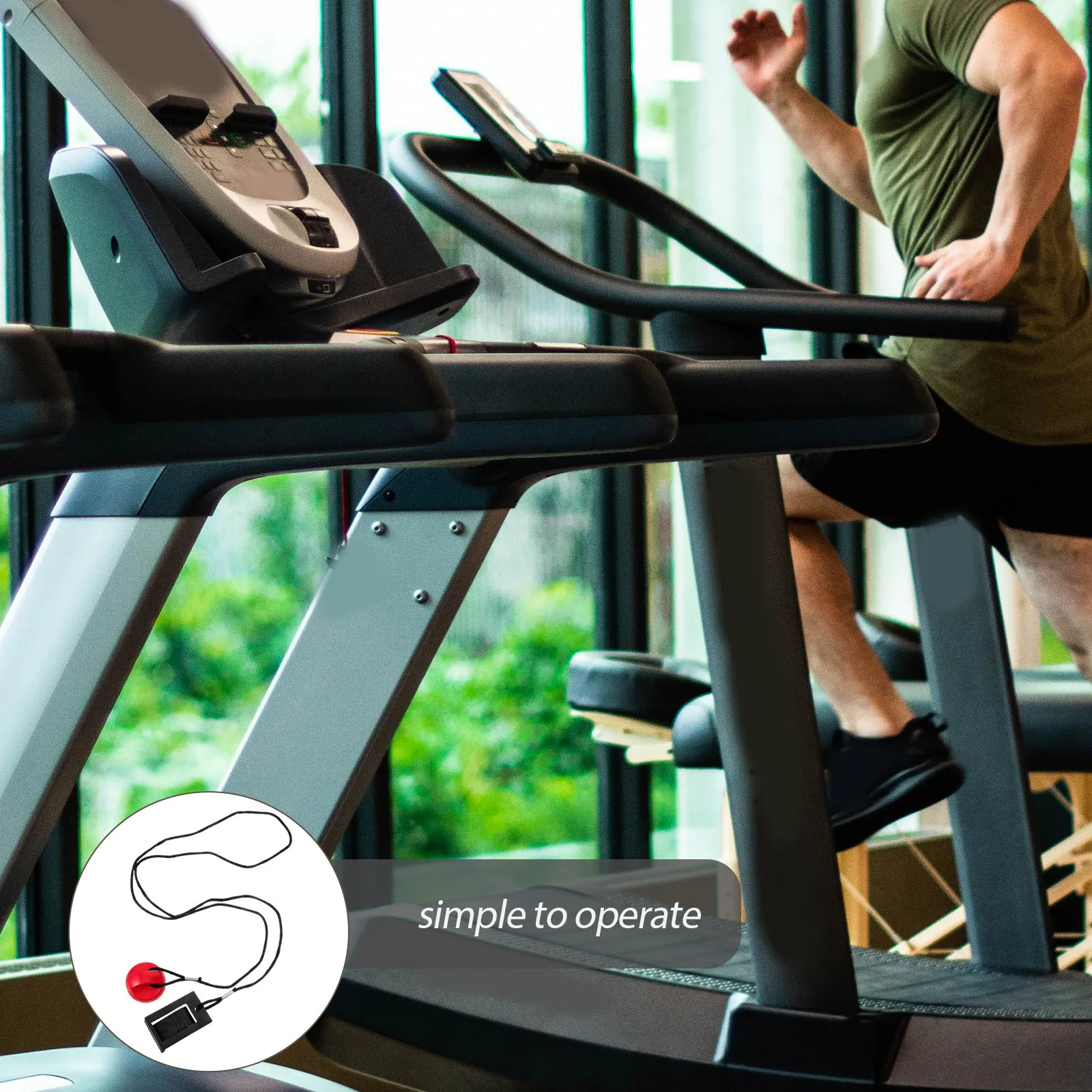 

Treadmill Emergency 32mm Black ABS Stop Material Fitness Equipment Supplies