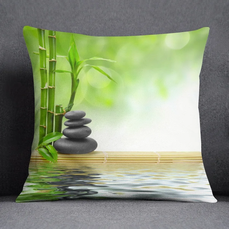 45x45cm Home Office Decoration Pillow Bedroom Sofa Car Cushion Cover case Bamboo Forest Pattern Series  Case