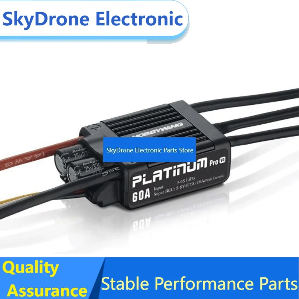 SkyDElHobbywing Platinum V4 25A 60A Brushless ESC Speed Controller 3-6S Lipo Built-in BEC For RC RC Fixed-Wing Airplane Helicopt