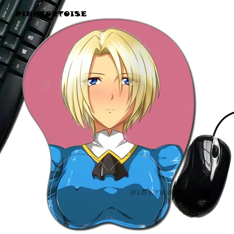 

PINKTORTOISE Big Ass oppai Mousepad Mat Anime Hirono Inada Kawaii 3D Mouse Pad with Wrist Rest Soft Silicone