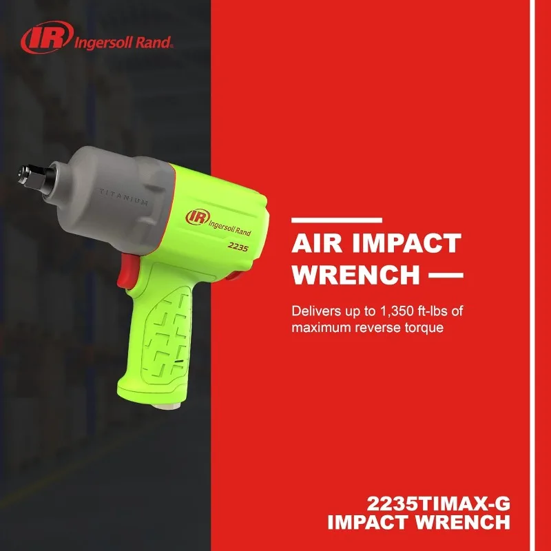 Drive Air Impact Wrench, Lightweight 4.6 lb Design, Powerful Torque Output Up to 1,350 ft/lbs, Titanium Hammer Case, Max Control