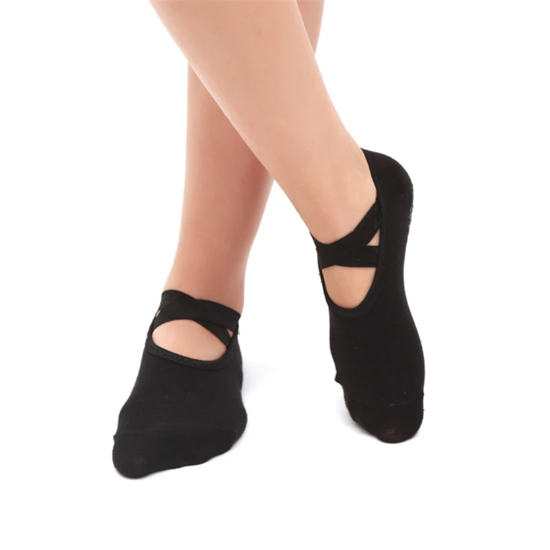 Women High Quality Bandage Yoga Socks Anti-Slip Quick-Dry Damping Pilates Ballet Socks Good Sticky Grip Cotton Ballet Dance