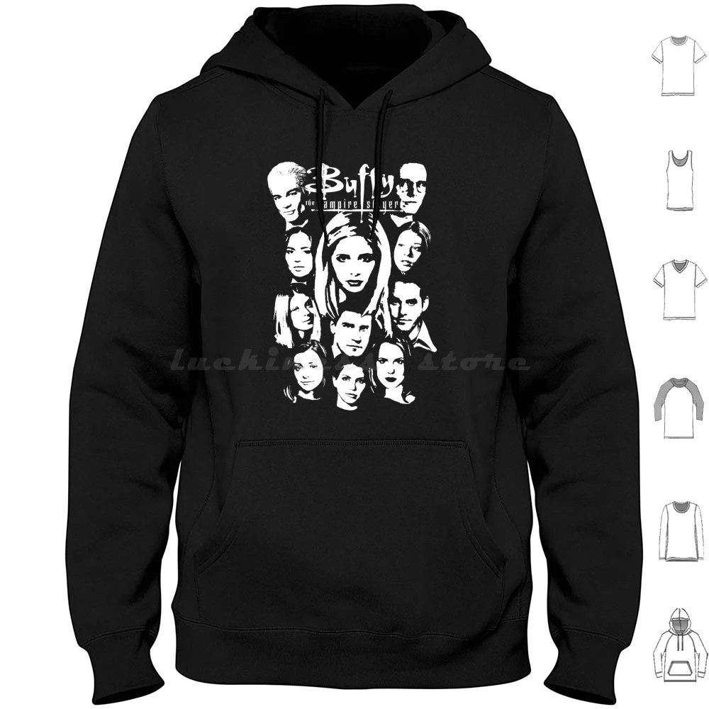 Buffy The Vampire Art Hoodie Cotton Long Sleeve Buffy The Vampire 90s Iconic Buffy Fashion Cute Iconic Vampire 90s