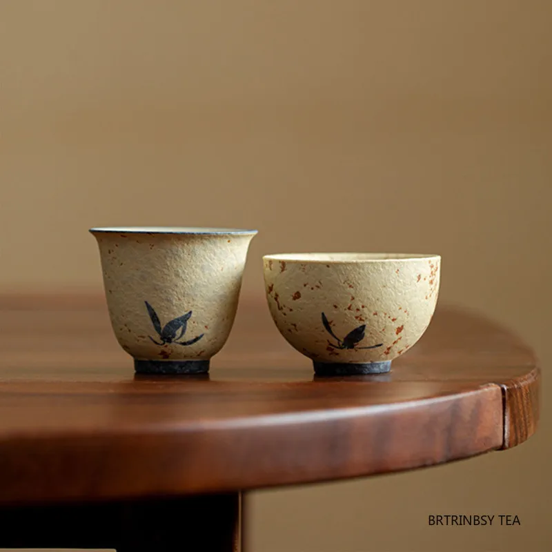 

1 Pc Chinese Tradition Ceramic Tea Cup Coaster Handmade Orchid Teacup Travel Personal Tea Bowl Meditation Cup Household Tea Set