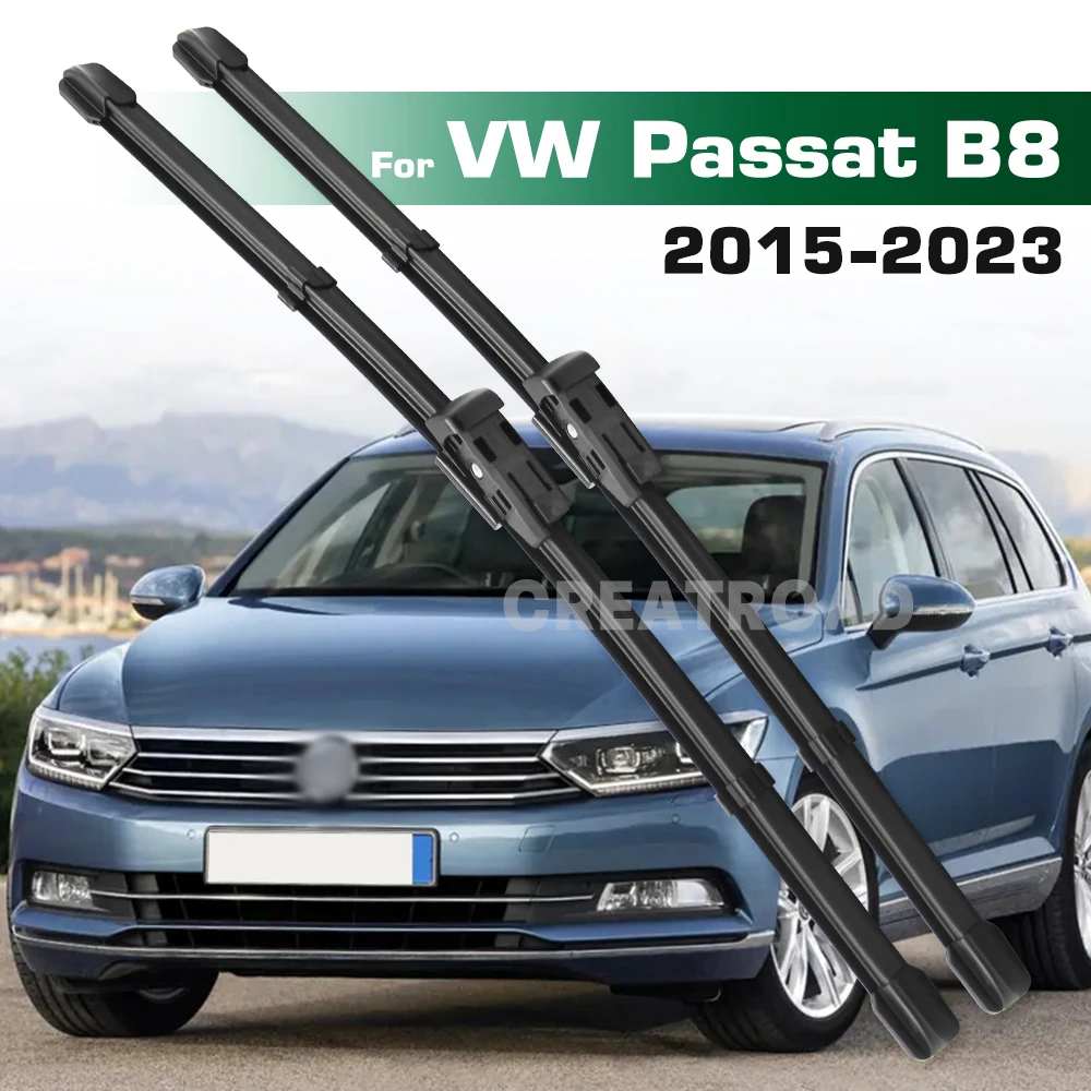 For VW Passat B8 2015-2023 2016 2017 2018 2019 2020 2021 2022 LHD&RHD Front Wiper Blades Windshield Windscreen Window 26"+18"