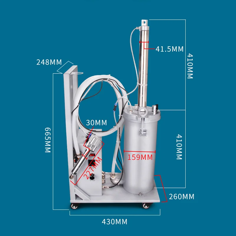 Manual 2600ml Silicone Dispenser,Pressure tank Carbon Steel for 3 Axis Dispensing Machine,Portable manual dispensing machine