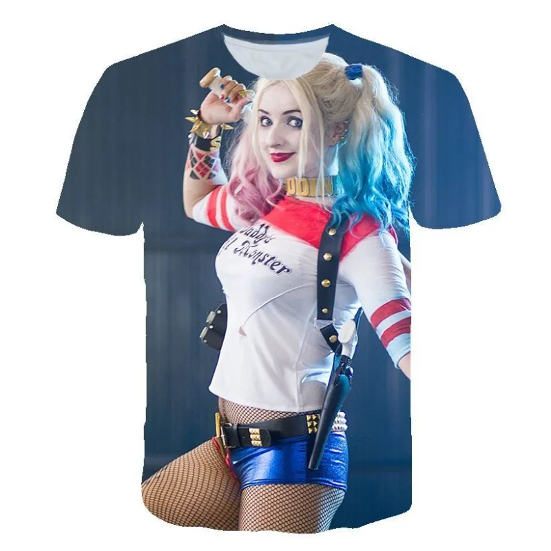 BeastKingdom Harley Quinn Personality Trend T-Shirt Casual Cartoon Fashion Breathable Print Crew Neck Short Sleeve Wholesale