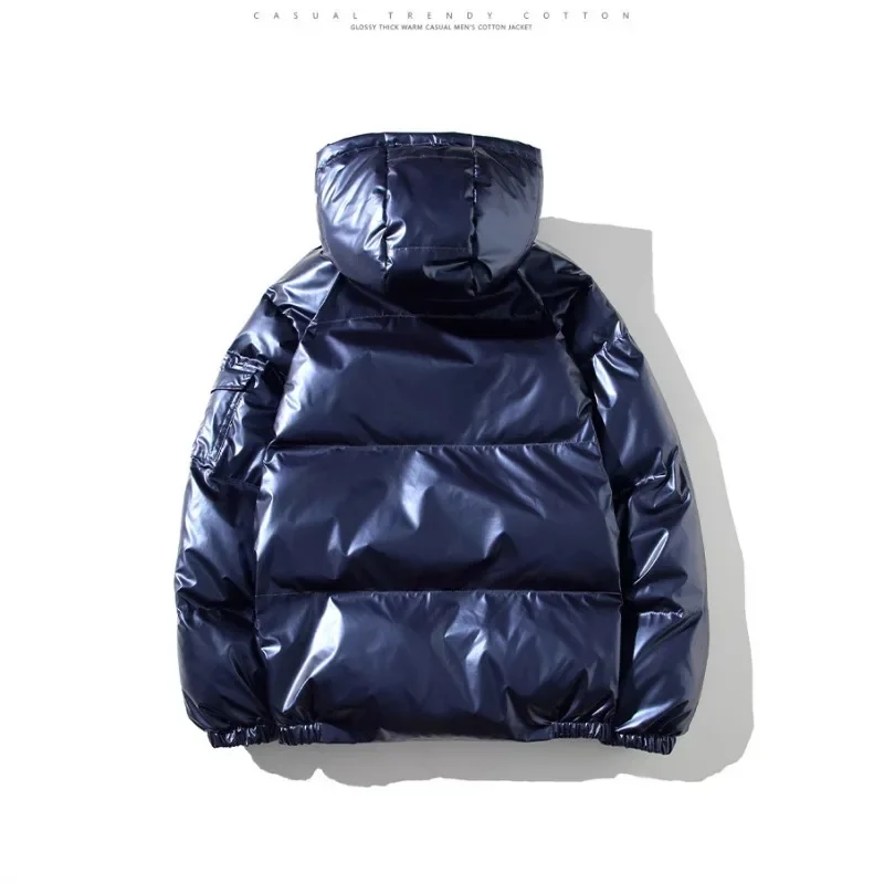 Doudoune femme hiver brillant argent noir or bleu à capuche col montant fermeture éclair solide Parka vêtements d'extérieur vers le bas manteaux rembourrés femme