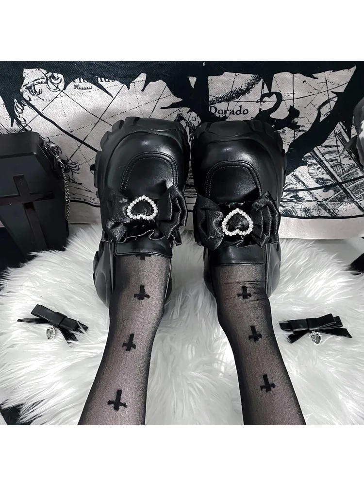 Original Jk Uniform Shoes Sponge High Heels Thick Soled Dad Shoes Retro Lolita Girls' Casual Single Shoes