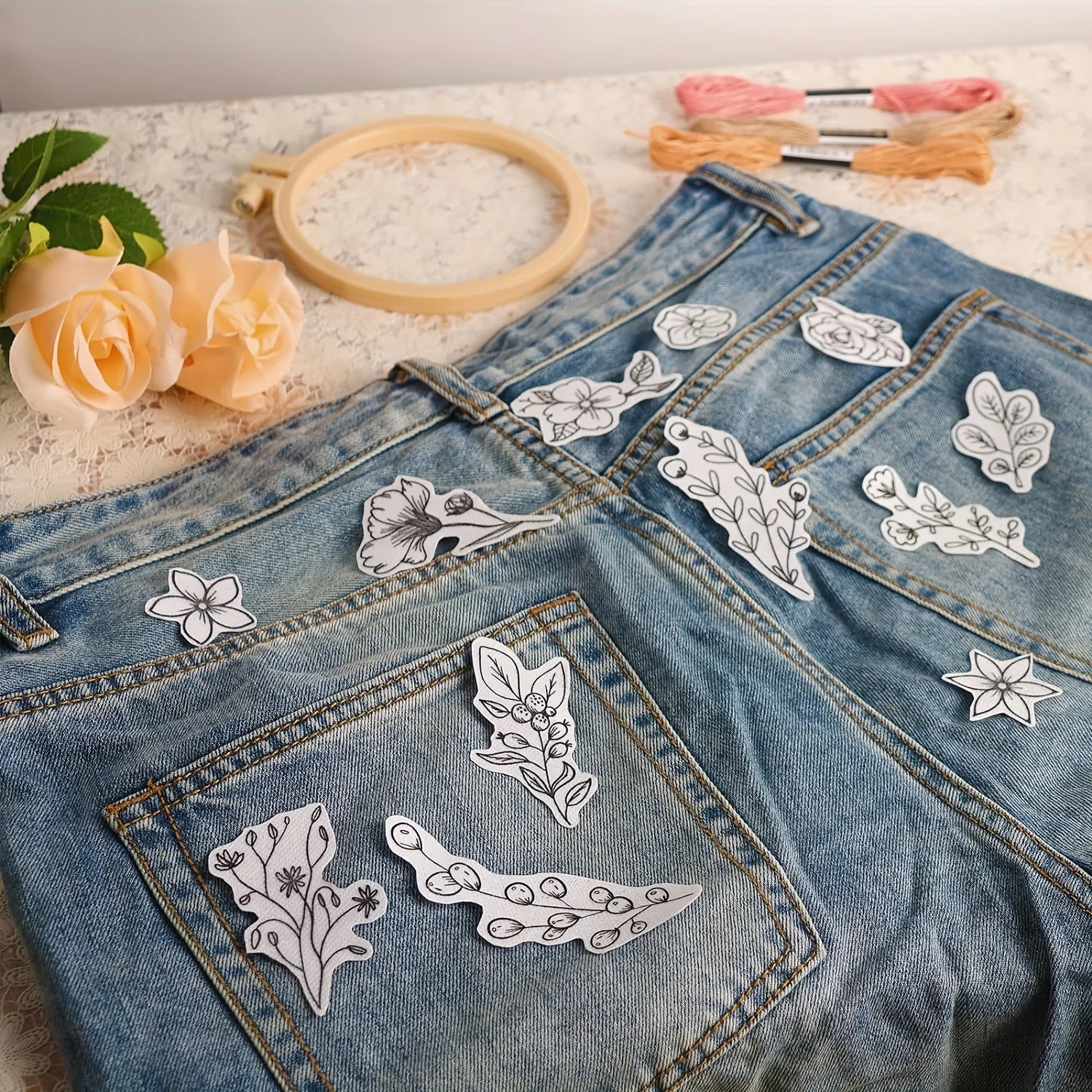 "مثبت تطريز A4 مكون من 10 أوراق - ورق قابل للطباعة وقابل للذوبان في الماء لخياطة الماكينة"