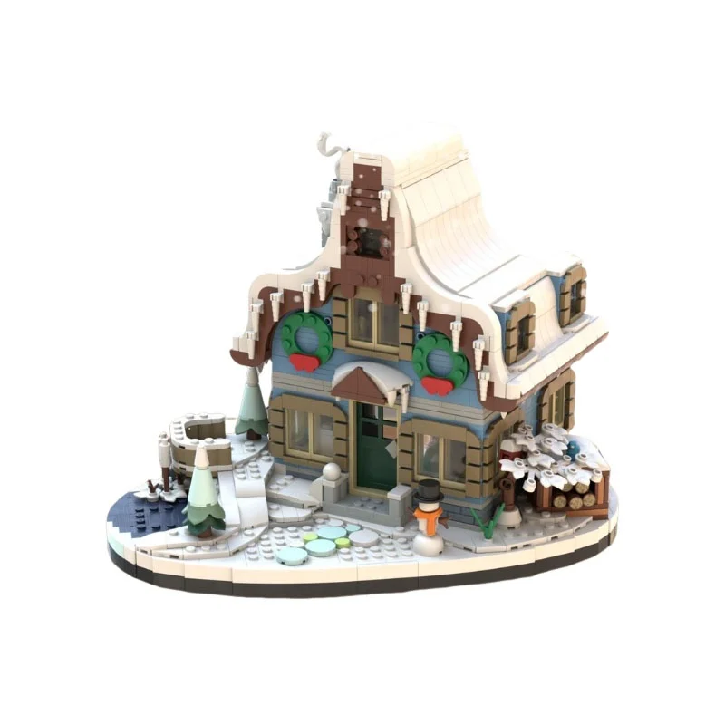 1812 قطعة MOC الشتاء منزل الموسمية عيد الميلاد نموذج اللبنات العمارة لتقوم بها بنفسك اللعب الإبداعية هدية الكريسماس الطوب الاطفال #4