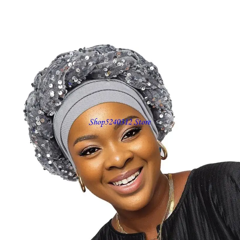 634C قبعة مريحة متعددة الوظائف قبعة مصنوعة يدويًا ناعمة قبعة ذات أنماط وطنية للحفلات والتجمعات الاجتماعية #4