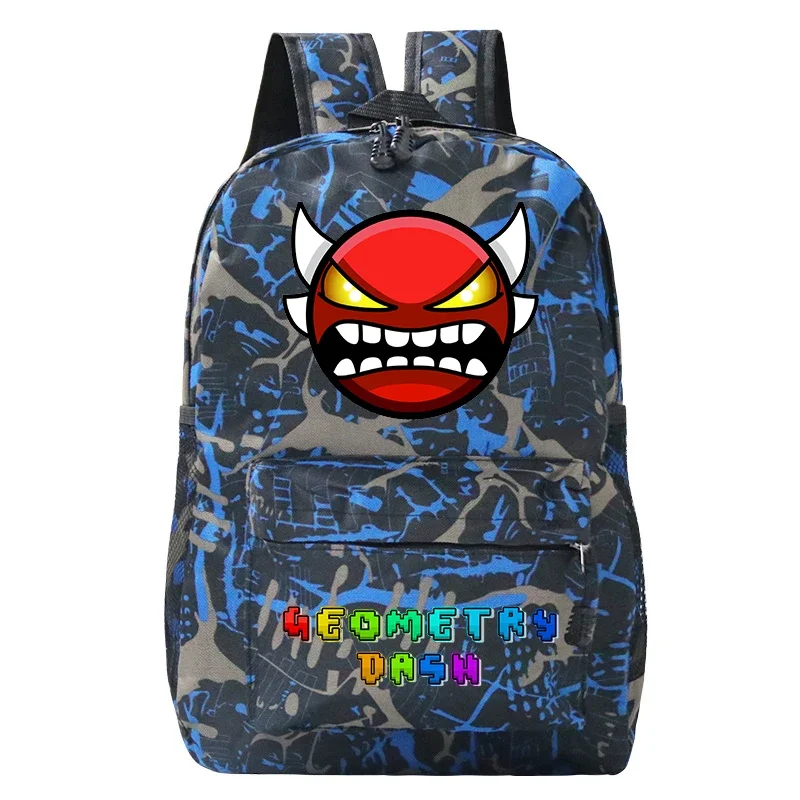 Geometry Dash Print Backpack Girls Boys School Bag Large Capacity Storage Bag Travel Backpack for Students Waterproof Laptop Bag