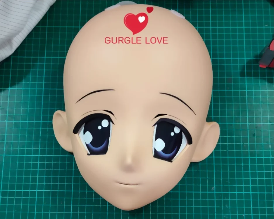 

(GLb0373)Customize Character Female Girl Resin Half Head Crossdress Cosplay Japanese Anime Role Kigurumi Mask With Eyes And Wig