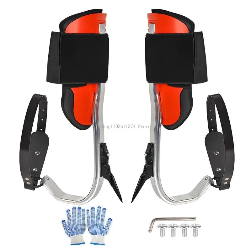  Metal Frame Tree Climbing Spikes Spurs Equipment Set for Outdoor Practice Use