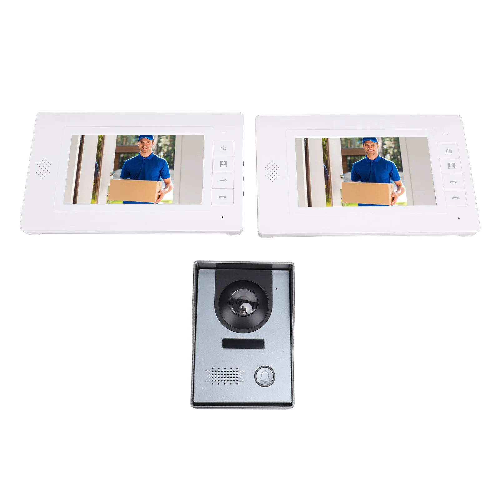 Video Intercom System Adjustable Brightness Two Way Intercom 6 Infrared LEDs Video Door Phone Kit 7inch  Screen for Offices