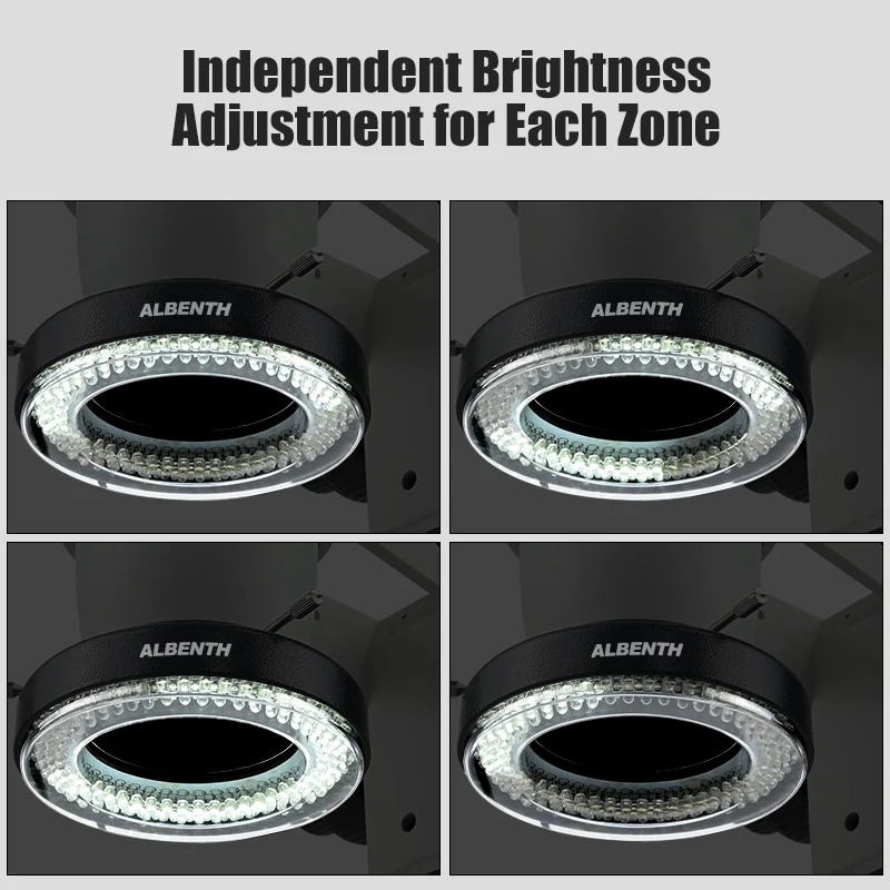 Albenth Direction-Adjustable Ring Light With Adapter For Industry Stereo Microscopes