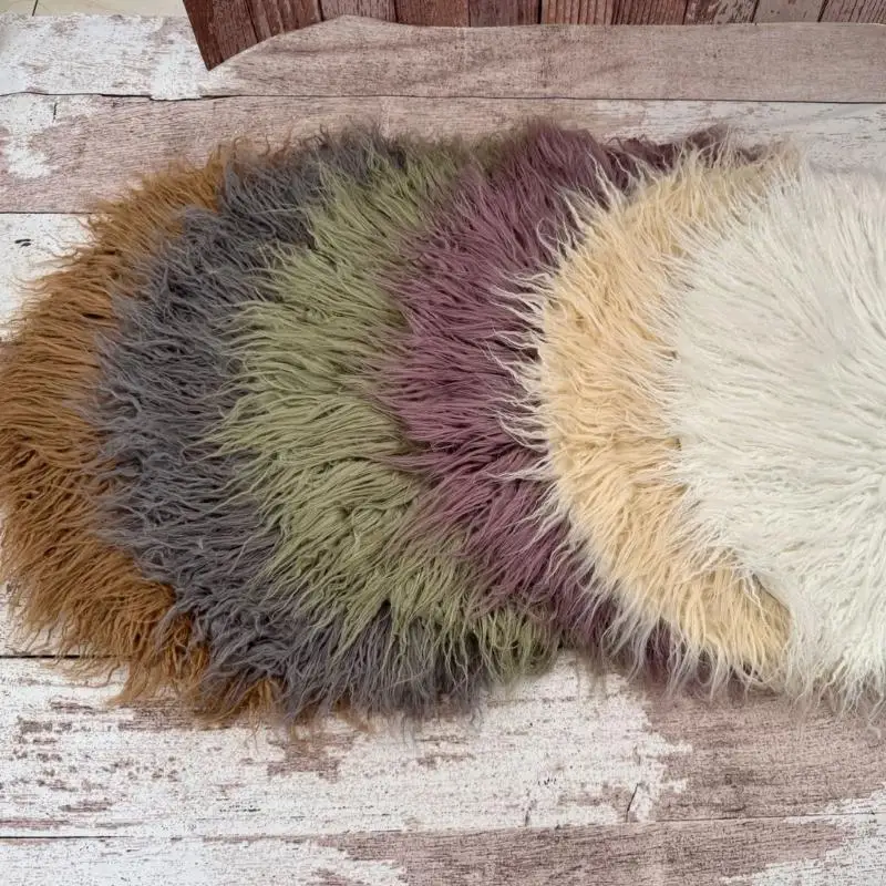 Soft Polyester Newborn Photography Blanket For Baby Infant 63Cm Round Multiple Color Option Photo Accessories A2UB