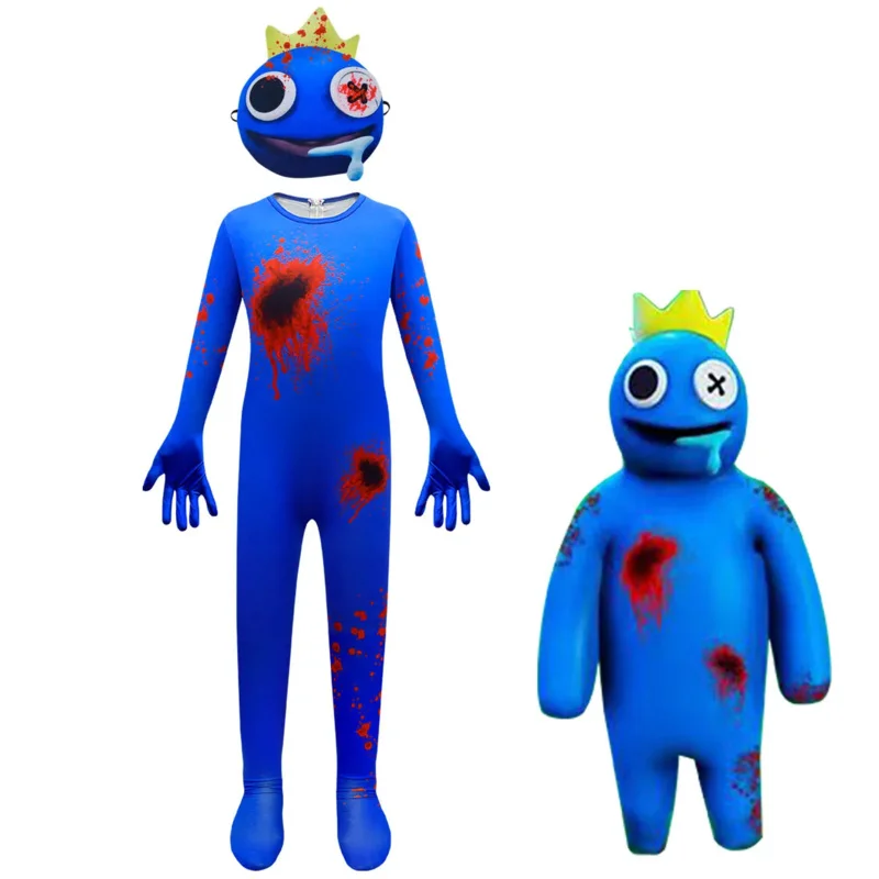 2025 New Rainbow Friends Costume Kids Boys Blue Monster Wiki Cosplay Horror Game Halloween Jumpsuit Canival Birthday Party ly99