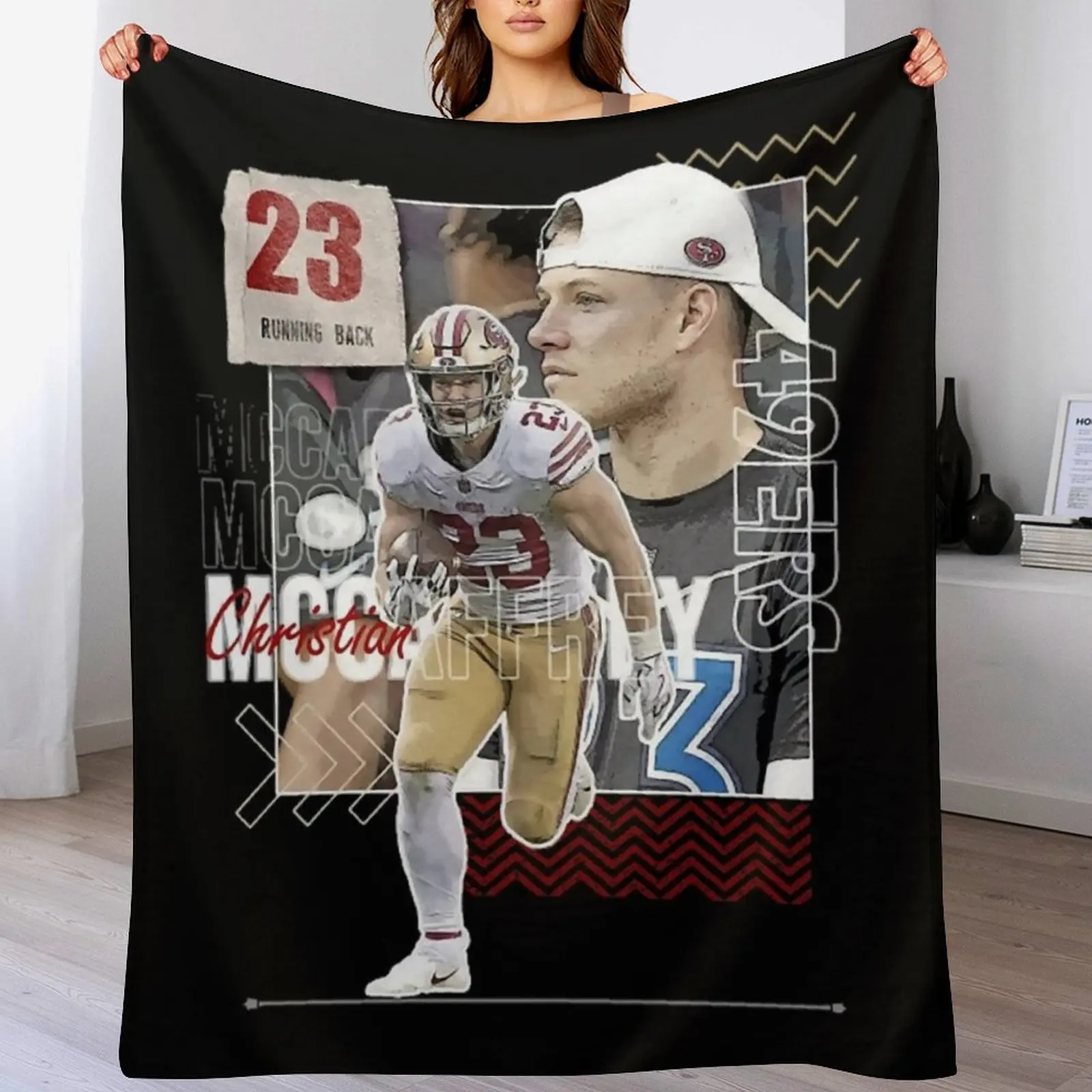 

Chr-stn sport McCffr¨y football Paper 49ers 6 Throw Blanket Kid'S warm for winter Bed linens Fashion Sofas Blankets