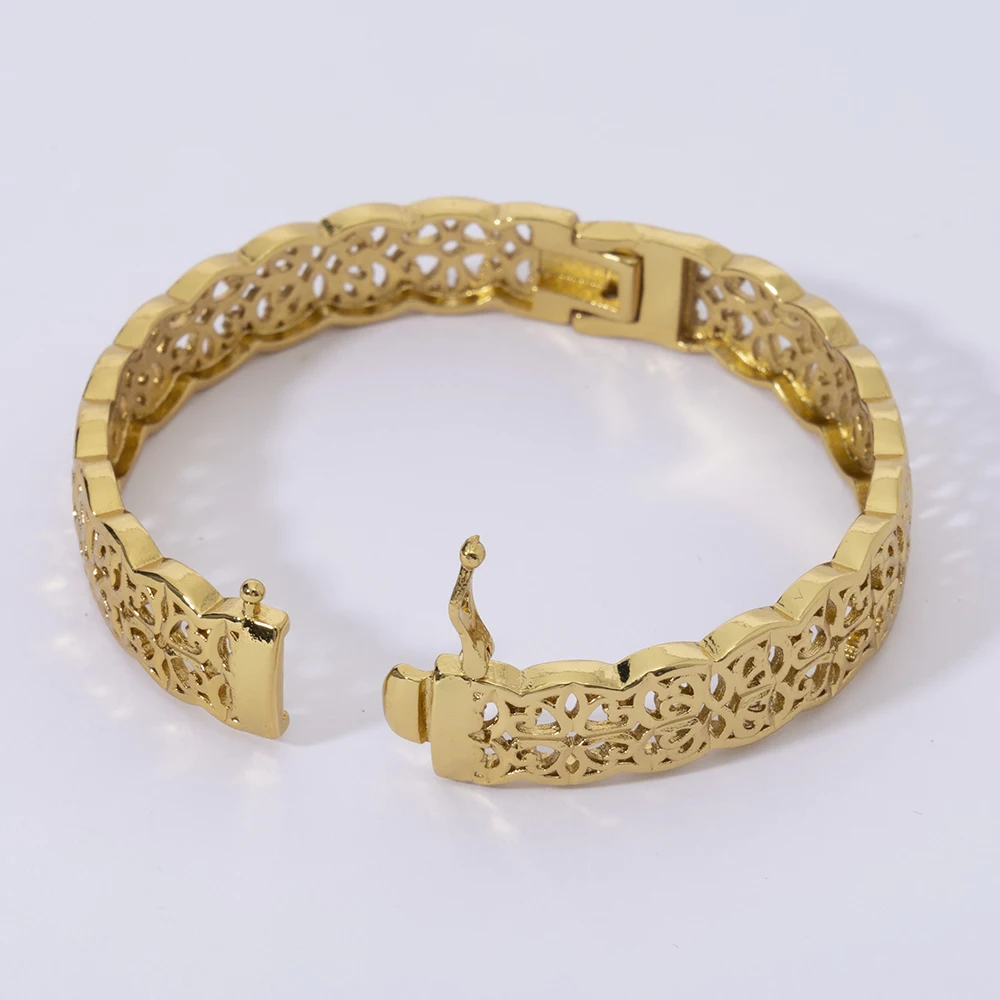 LUIZADA New Vintage Indian Women\'S Bracelet African Wedding Luxury Gold Plated Bride Exquisite Lucky Bangle Jewelry