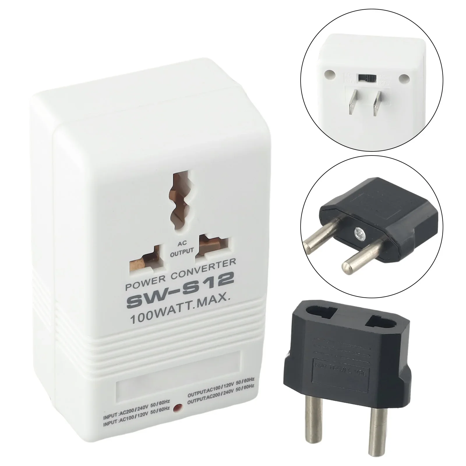 Step UP OR Down  Converter Transformer 100W 110V/120V To 220V/240V+EU Adapter Bidirectional Converter Power Transformer 100W view 2