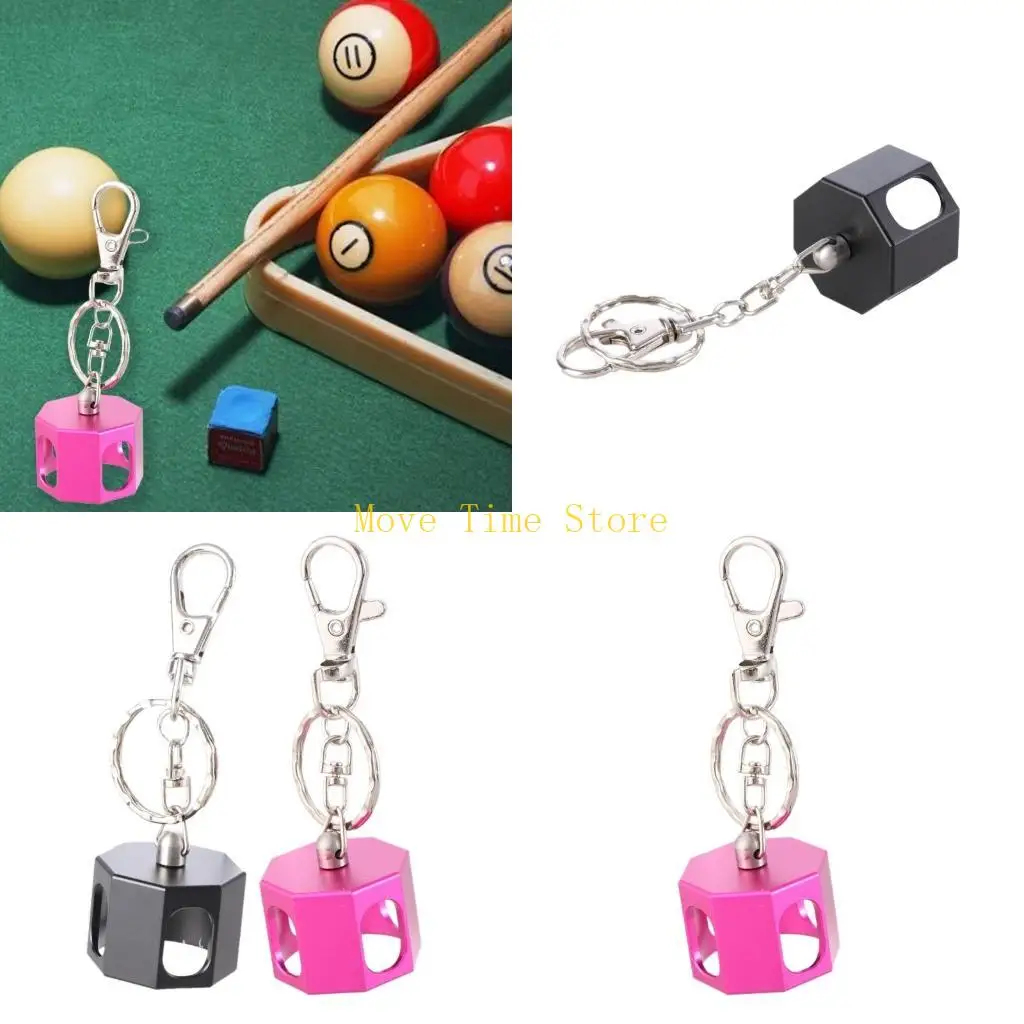 

92ME Snooker Cue Chalk Box Pocket Pool Cue Chalk Bag with KeyRing Light Weight Chalk Carrying Case Billiard Accessories