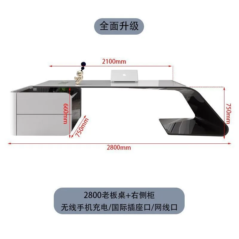 Painted Boss Table, Large Class Table, Simple And Modern President And Manager Table, White Desk, Light Luxury Information Desk