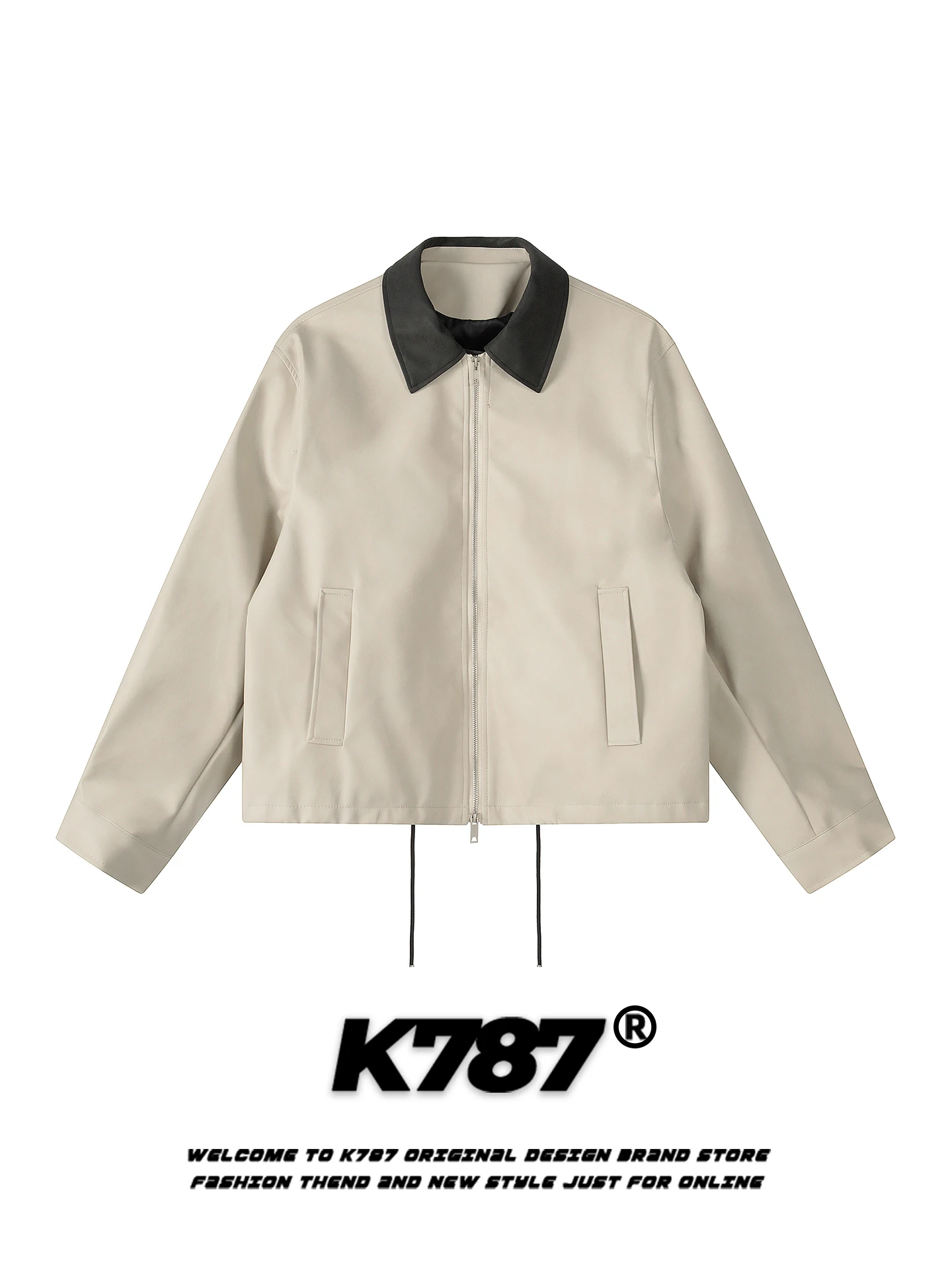 

K787 American Street Sle Color Blo Loose Fit Zipper Jaet for Men And Women Spring 2026 Trendy Brand Couple Outerwear