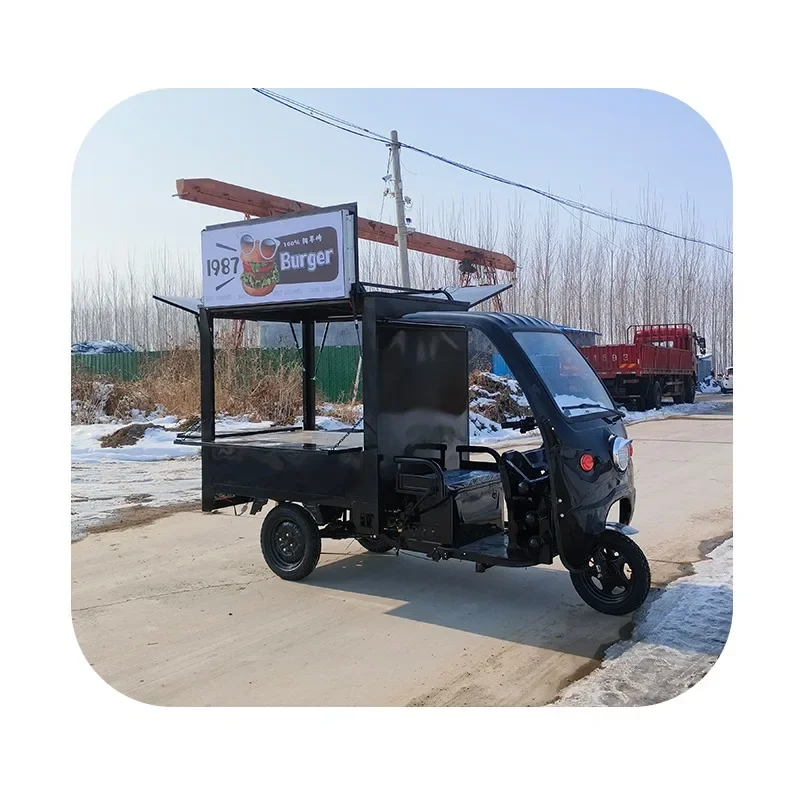 mobile electric small fully equipped food truck street fast food cart tricycle