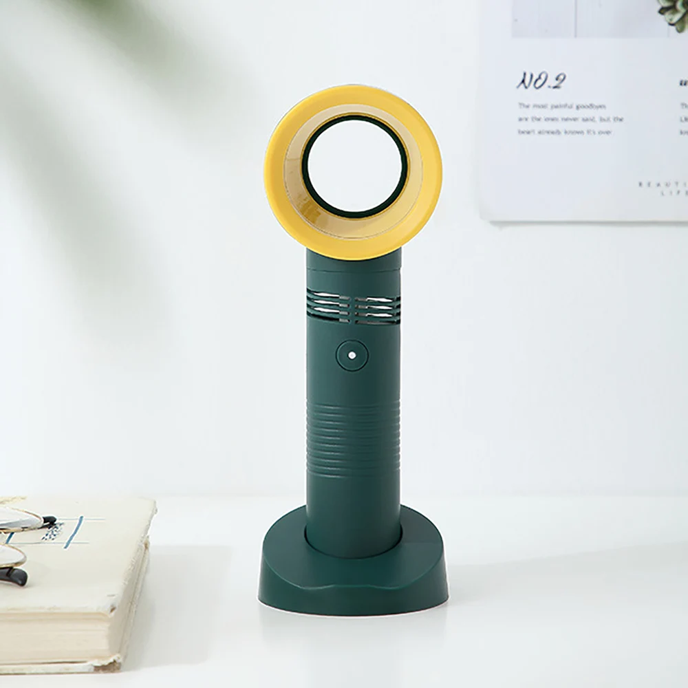 ไร้สาย Leafless ไดร์เป่าผมมือถือมินิพัดลมชาร์จไฟฟ้า Bladeless ไดร์เป่าผมพกพามัลติฟังก์ชั่ผู้ถือโทรศัพท์