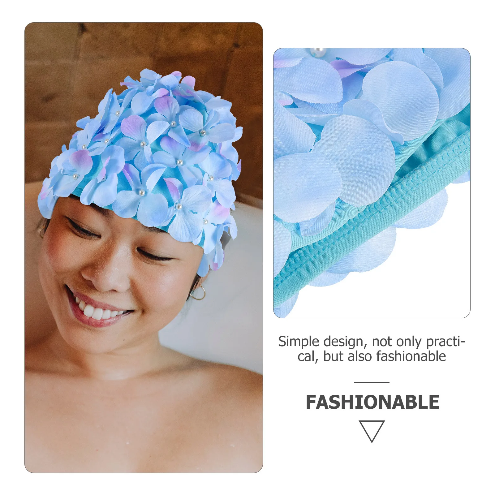 

Floral Swim Cap Elastic Hair Protection For Women Long Hair Large Stretchy Swimming Hat Bathing Sport