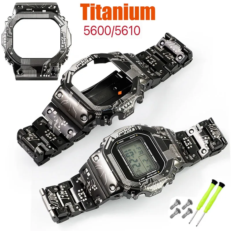 

Ремешок из титанового сплава для часов Casio DW5600, GW-B5600, GW-M5610, GMW-B5000, металлический корпус-браслет для платы управления