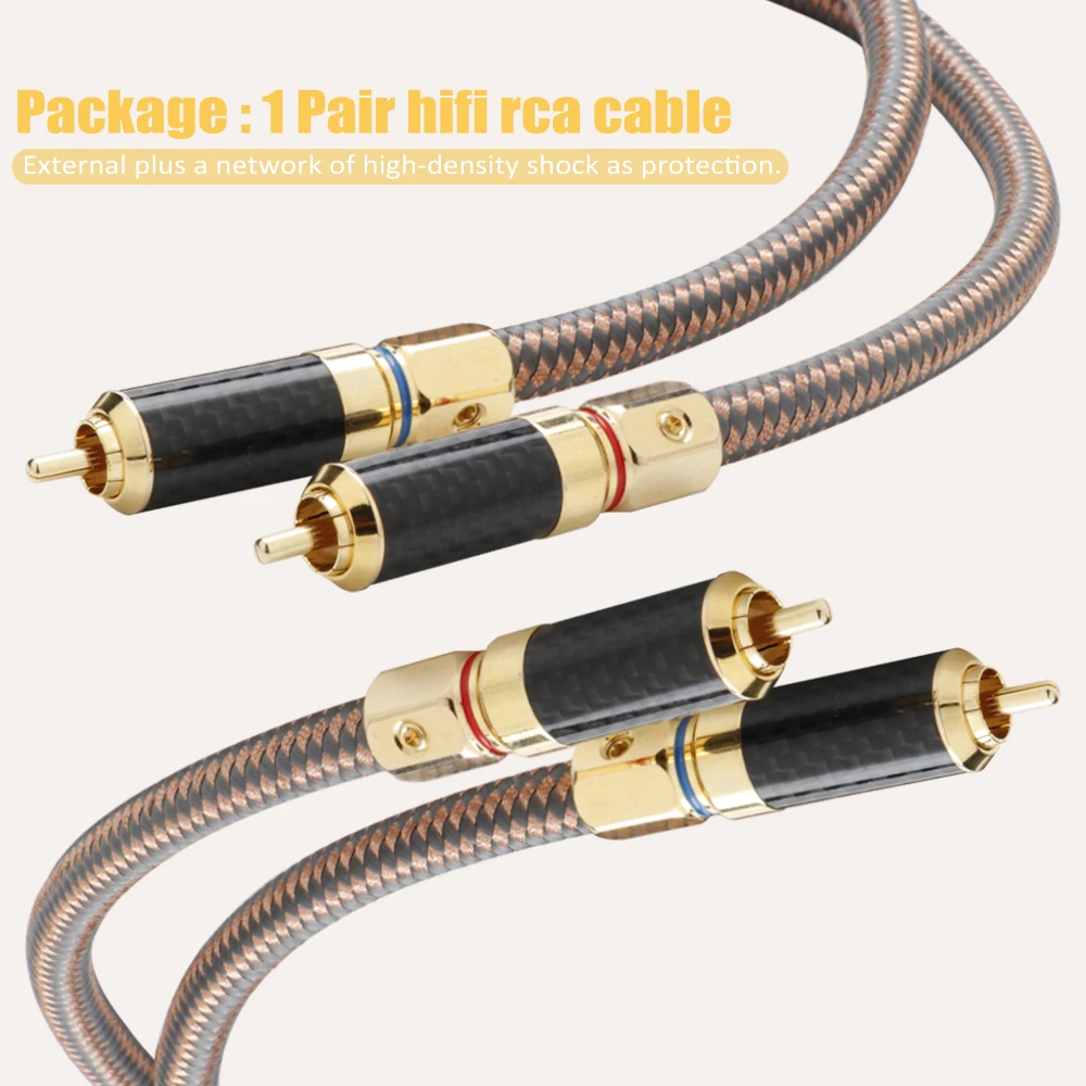 Audiophile RCA Cable Accuphase OCC pure copper Hi Fi Cable Carbon Gold RCA Connector Audio RCA cable for HIFI