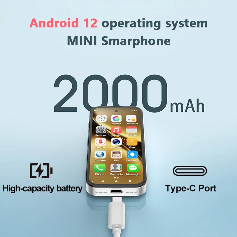 UNIWA Q333 Mini Smartphone 4GB RAM 64GB ROM 4G Network Full Band 2000mAh Mobile Phones Google Play Store Face ID Small Phone