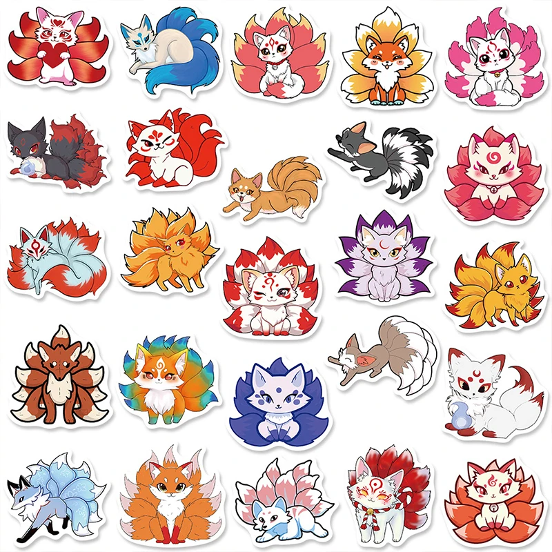50PCS Cute Cartoon Nine-Tailed - Phone Cases Kids review and price