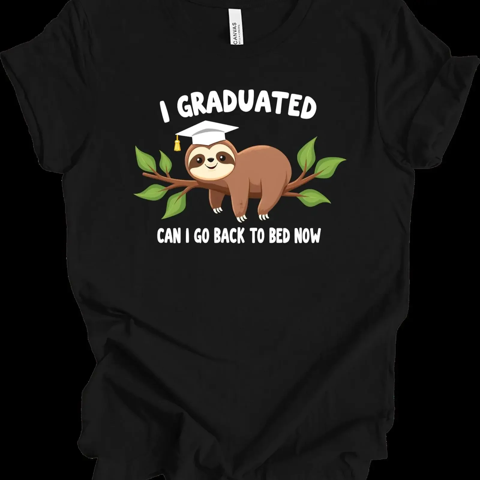 Funny Graduation 2025 Sloth Humor Design Cute Grad Quote Idea T shirt vintage Washed Slightly streetwear homme