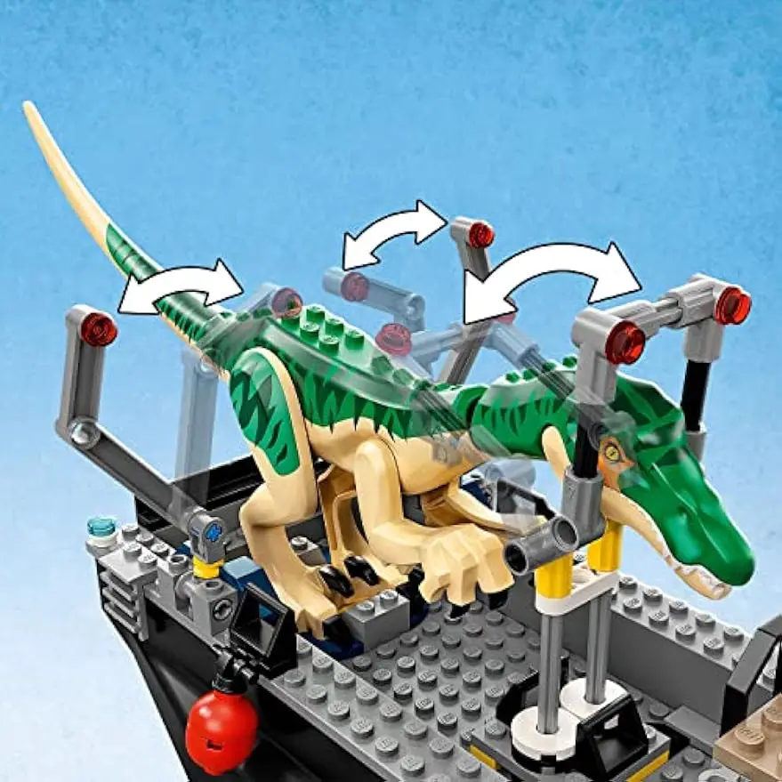 Jurassical World Baryonyx Dinosaur Boat Escape  Building Blocks Kit Lifeboat Model Moc Bricks Toys For Boys Christmas Gifts