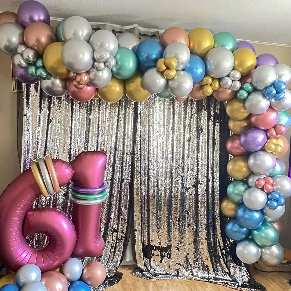 12 Zoll metallische Geburtstags ballons 10//50pc Chrom Metall Latex Luftballons für Geburtstag Hochzeit Baby party Dekor Helium Globos – Detail 7