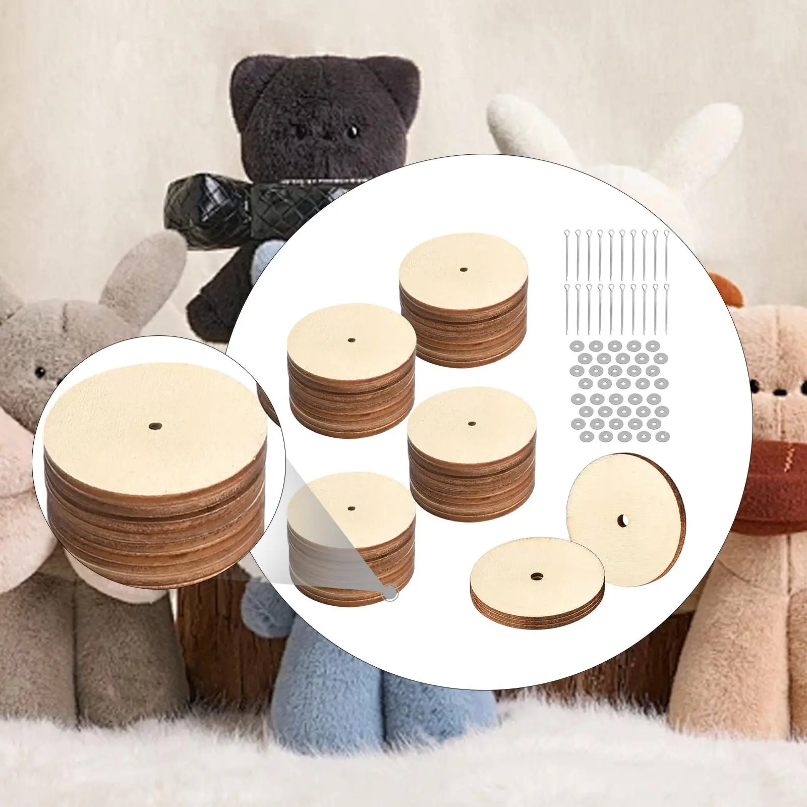 Wooden Doll Making Joints Set Flexible Cotter Pin Connectors DIY Soft Toy Accessories for Dollhouse Crafts