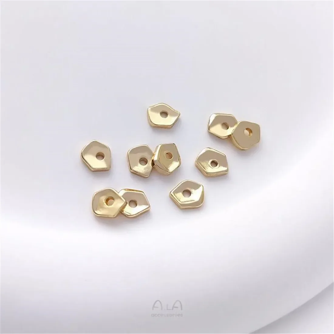 14K Gold Color Irregular Beads Small Broken Gold Special Shaped Spacer Beads Handmade DIY Jewelry Making Accessories Materials