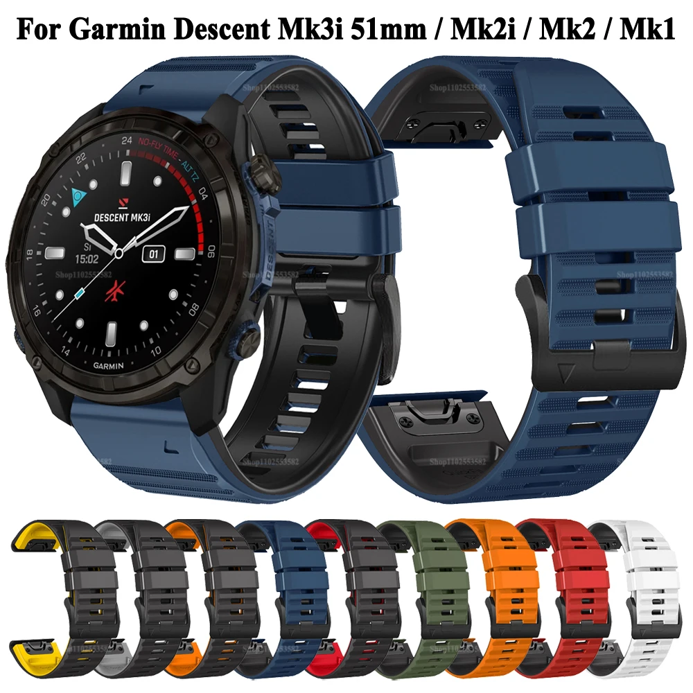 Watch Strap For Garmin Descent Mk3i 51mm Mk2i Mk2 Mk1 Fenix 6X 6 Pro 7X 7 Pro 5X 5 Plus Quickfit 22 26mm Silicone Bands Bracelet