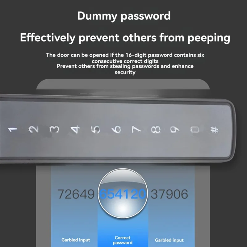 ABSQ-Tuya F6 Fingerprint Door Lock Bluetooth Smart Electronic Keypad App Controlled RFID Keys Waterproof For Home And Hotel