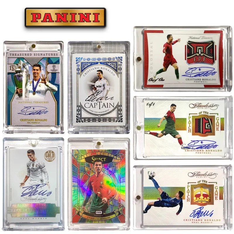 

Panini Diy Homemade CR7 Cristiano Ronaldo Real Madrid Portugal Jersey Autograph Football Star Trading Card Gift Collection