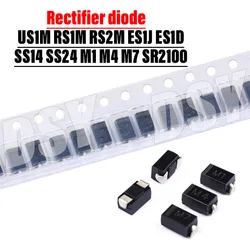 100PCS 1N4007 M7 Schottky Diode 1N4001 M1 1N4004 M4 US1M RS1M RS2M SS14 SS24 SMD Fast Switching Diode RS1D ES1J