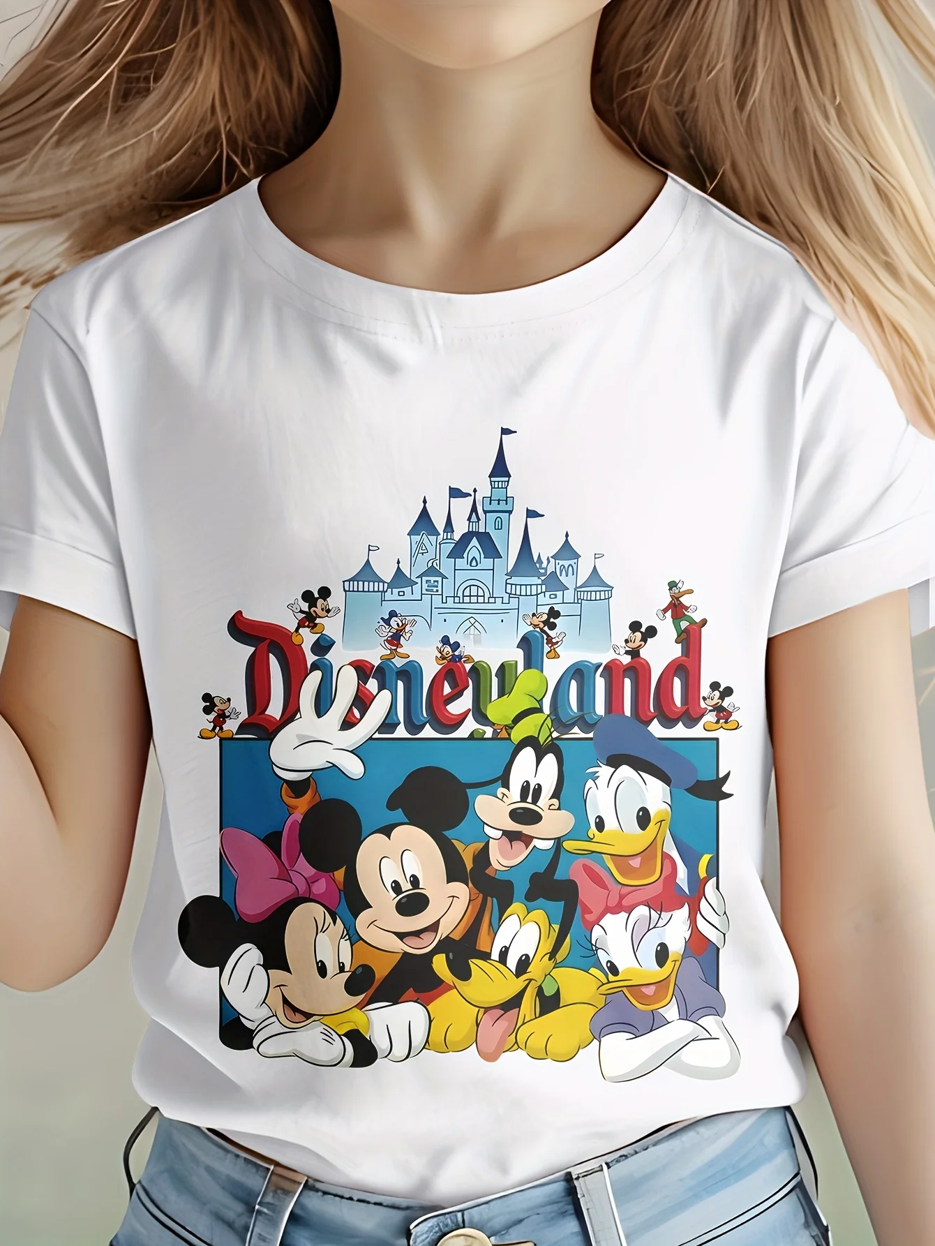 

Disney Mickey T-Shirt for Girls Cotton Short Sleeve Children T-shirt Cute Cartoon Disney Tops Baby T-shirt Summer Kids Clothes