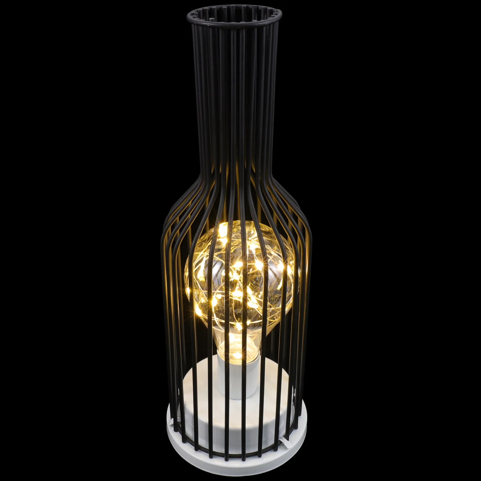 Wine Bottle Shaped Metal Night Light Vintage Decorative Lamp for Bedroom Living Room Home Decor